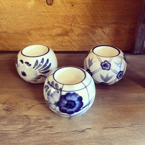 Set of 3 tea light candle holders